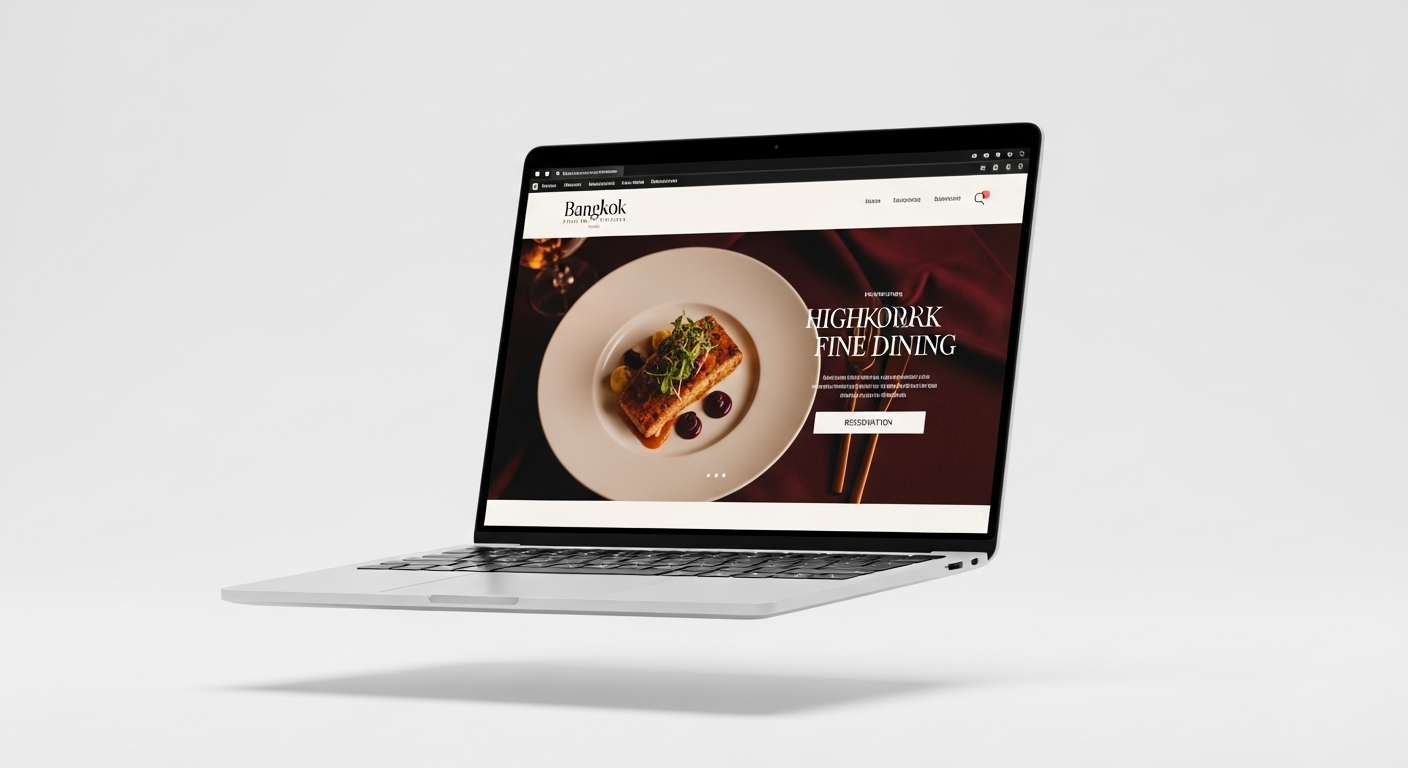Restaurant website mockup