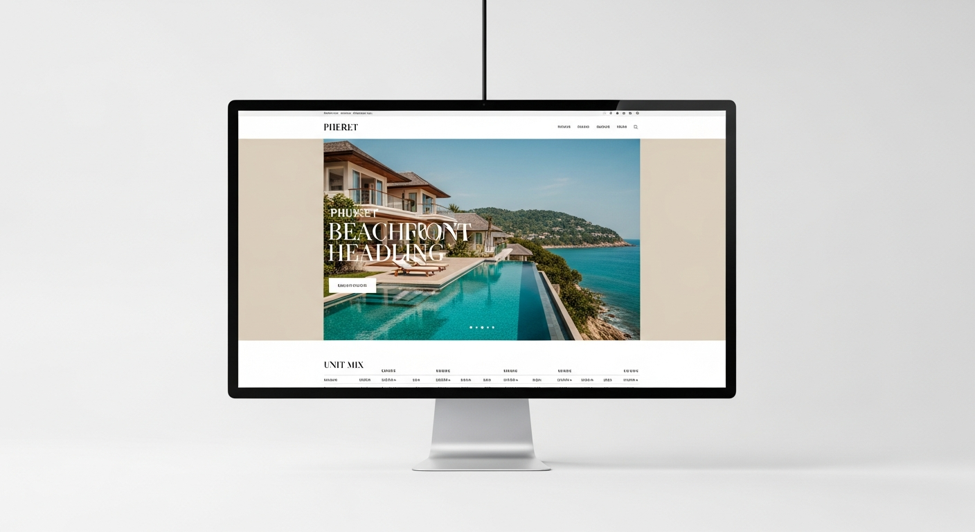 Luxury real estate website mockup